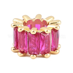 Brass Micro Pave Cubic Zirconia European Beads&nbsp;KK-C170-34G-01