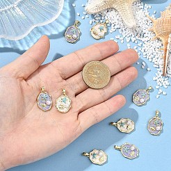 4Pcs 2 Colors Brass Enamel Pendants&nbsp;KK-YW0004-60