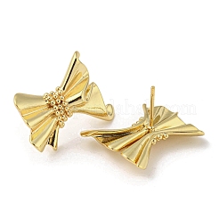 Bowknot Rack Plating Brass Stud Earrings&nbsp;EJEW-F331-31G