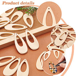 2 Sets Hollow Wooden Big Pendants&nbsp;WOOD-PH0002-28