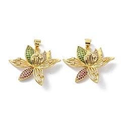 Brass Cubic Zirconia Pendants&nbsp;KK-B047-13G