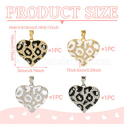 4Pcs 4 Colors Brass Micro Pave Cubic Zirconia Pendants&nbsp;KK-TA0002-21