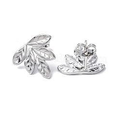 Non-Tarnish 304 Stainless Steel Leaf Stud Earrings for Women&nbsp;EJEW-F300-13P