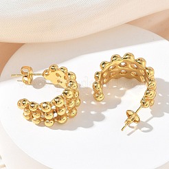 Chunky Bubble 304 Stainless Steel Stud Earrings for Women&nbsp;EJEW-K333-27G