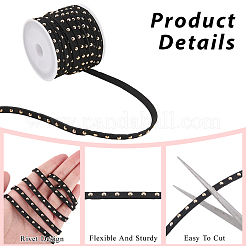 3 Rolls 3 Colors Flat Faux Suede Cord with Alloy Rivets&nbsp;LW-CL0001-08A