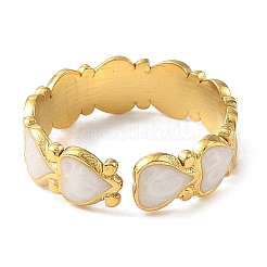 304 Stainless Steel Enamel Open Cuff Rings for Women&nbsp;RJEW-F166-19G-02