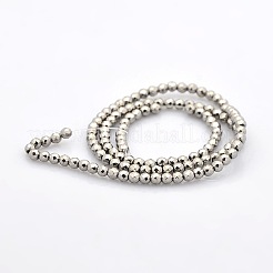Electroplate Faceted Round Non-magnetic Synthetic Hematite Beads Strands&nbsp;G-P061-58