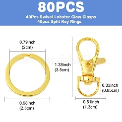 Alloy Swivel Lobster Claw Clasps & Split Key Rings Findings Kits&nbsp;DIY-YW0011-82