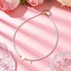 Brass Micro Pave Grade AAA Cubic Zirconia Letter Pendant Necklaces&nbsp;NJEW-JN04771-09