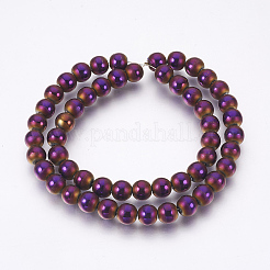Electroplate Non-Magnetic Synthetic Hematite Beads Strands&nbsp;G-F585-C03-8mm