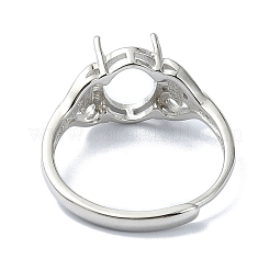 Adjustable 925 Sterling Silver 4 Prongs Ring Settings&nbsp;STER-K179-20P