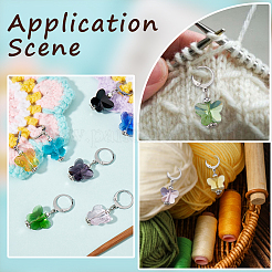 Glass Butterfly Pendant Locking Stitch Markers&nbsp;HJEW-SC00069