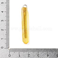 Electroplated Natural Quartz Pendants&nbsp;G-P315-B01-09P