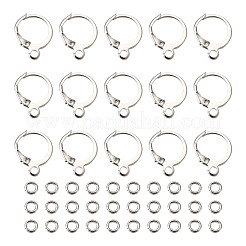Brass Huggie Hoop Earring Findings & Open Jump Rings&nbsp;KK-TA0007-84A-P