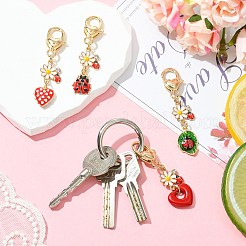 4Pcs 4 Styles Alloy Enamel Keychains&nbsp;KEYC-CJ00011