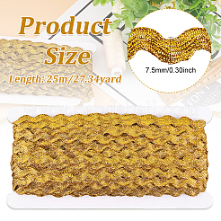Sparkle Wave Pattern Metallic Polyester Ribbon&nbsp;OCOR-WH0047-15B