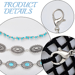 1 Set 3 Styles Iron Hat Chain with Lobster Claw Clasp&nbsp;HJEW-CN0001-31D