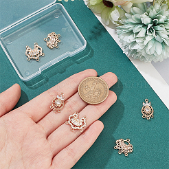 6Pcs 3 Styles Brass Cubic Zirconia Chandelier Component Links&nbsp;ZIRC-BC0001-18