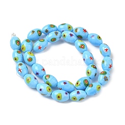Handmade Millefiori Glass Beads&nbsp;LAMP-U004-02D