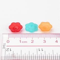 Mixed Frosted Flower Shaped Transparent Acrylic Bead Caps&nbsp;X-PAF087Y