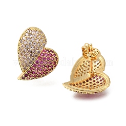Brass Pave Cubic Zirconia Stud Earrings&nbsp;EJEW-M088-06G-05