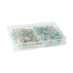 70Pcs 2 Styles 7 Colors Flower Brass Glass Pendants&nbsp;PALLOY-FS00057