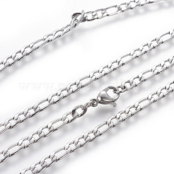 Non-Tarnish 304 Stainless Steel Figaro Chain Necklaces&nbsp;NJEW-E143-12P