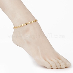 Brass Coffee Bean Chain Anklets for Women&nbsp;AJEW-AN00380