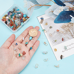 120Pcs 30 Styles Chip Gemstone Charms&nbsp;PALLOY-HY00045
