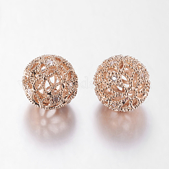 Brass Cubic Zirconia Beads&nbsp;ZIRC-D011-50RG