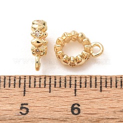 Brass Micro Pave Cubic Zirconia Tube Bails&nbsp;KK-F942-17G