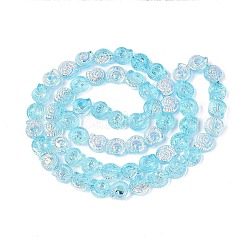 Electroplate Transparent Glass Beads Strands&nbsp;EGLA-Q136-02A-10