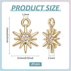 20Pcs Brass Glass Charms&nbsp;KK-BC0014-95