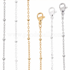 12Pcs 3 Colors 1.5MM 304 Stainless Steel Satellite Chain Necklaces&nbsp;MAK-BBC0001-29