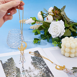 2Pcs 2 Styles Alloy Moon with Yoga Charm Pendant Decorations&nbsp;HJEW-DC00115