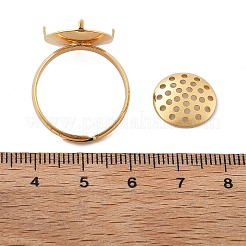 Brass Adjustable Ring Findings&nbsp;KK-K382-15B-G