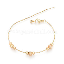 Adjustable Brass Beaded Slider Bracelets for Women&nbsp;BJEW-T022-24G
