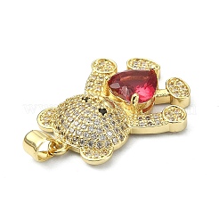 Brass Micro Pave Cubic Zirconia Pendants&nbsp;ZIRC-F137-01G