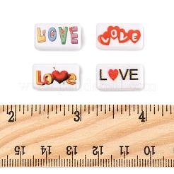 40Pcs 4 Colors Printed  Opaque Acrylic Beads&nbsp;OACR-FS0004-05
