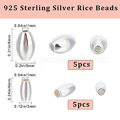 10Pcs 2 Size 925 Sterling Silver Beads&nbsp;STER-BBC0001-99