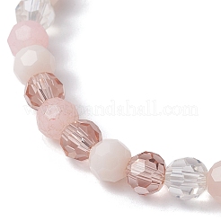 Glass Faceted Round Beaded Stretch Bracelets&nbsp;BJEW-JB10057-02