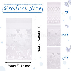 120Pcs 3 Styles  White Polka Dot OPP Cellophane Bags&nbsp;ABAG-TA0001-25
