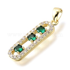 Brass Micro Pave Cubic Zirconia Pendants&nbsp;KK-V011-30G