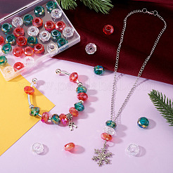 36Pcs 3 Styles Transparent Glass European Beads&nbsp;GPDL-TA0001-08