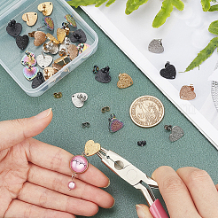 30Pcs 5 Colors Ion Plating(IP) 304 Stainless Steel Stud Earring Findings&nbsp;EJEW-UN0001-66