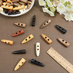 48Pcs 8 Colors 2-Hole Wood Buttons&nbsp;WOOD-GF0002-35A