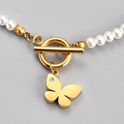 304 Stainless Steel Pendant Necklaces&nbsp;NJEW-B0001-11G