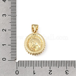 Brass Clear Cubic Zirconia Enamel Pendants&nbsp;KK-E799-03G