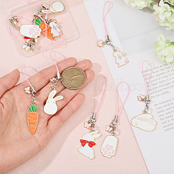 12Pcs 6 Style Alloy Enamel Mobile Straps&nbsp;HJEW-GL00015