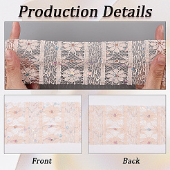 5Yards Polyester Flower Lace Ribbons with Paillettes&nbsp;OCOR-GF0005-24D